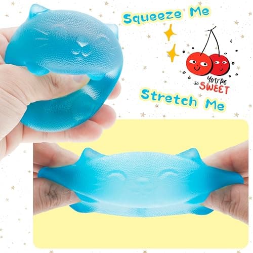Stress Cat Toy, Sensory Fidget Toy, Sugar Filled Squishy Toys for Kids Stress Relief - High Density Squeeze Balls for Students Calming - Ultra-Soft Decompression Venting Toys thumbnail 3