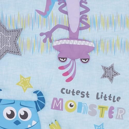 Disney Monsters, Inc. Cutest Little Monster Turquoise, Green, Purple, and Gray, Sully, Mike, and Randall 3 Piece Nursery Crib Bedding Set - Comforter, Fitted Crib Sheet, and Crib Skirt thumbnail 7