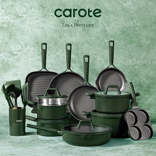 CAROTE 31PCS Pots and Pans Set, Nonstick Cookware Set Kitchen Non Stick Induction Cookware Non-toxic Granite Cooking set thumbnail 7