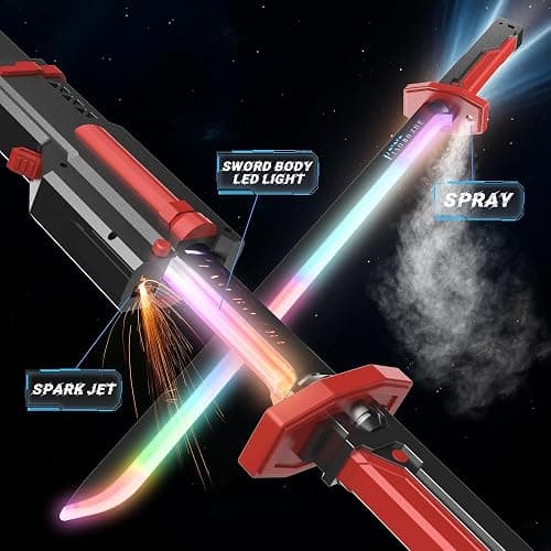 LED Light Up Sword, 31.5" Spark Sword with Mist/Fog, Motion-Activated Sound & Color Changing, USB-C Rechargeable Cosplay Sword Prop for Rave, Halloween & Parties, Adults & Kids thumbnail 8