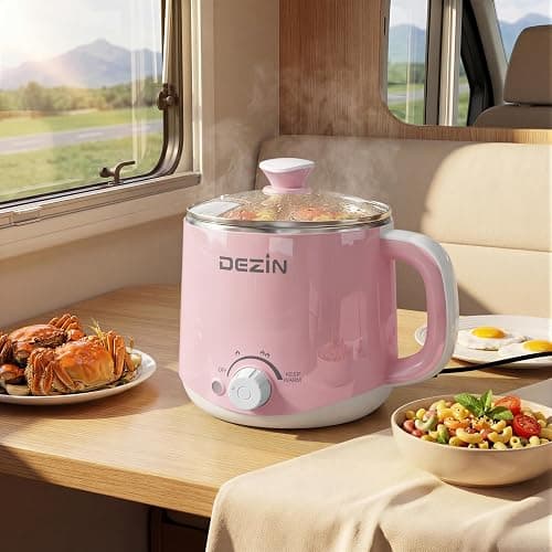 Dezin Hot Pot Electric, Rapid Noodles Cooker, Stainless Steel Electric Pot 1.6 Liter, Perfect for Ramen, Egg, Pasta, Dumpling, Soup, Porridge, Oatmeal with Temperature Control and Keep Warm Function thumbnail 2