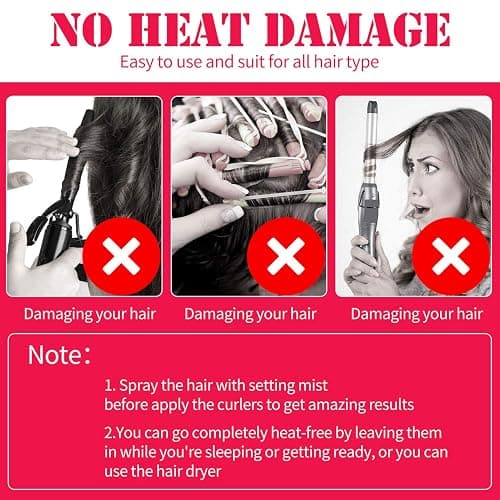 WILLBOND Heatless Wave Curlers Kit - 30 Spiral Hair Rollers, No Heat Hair Waver with 2 Styling Hooks for Multiple Hairstyles (50 cm) thumbnail 7