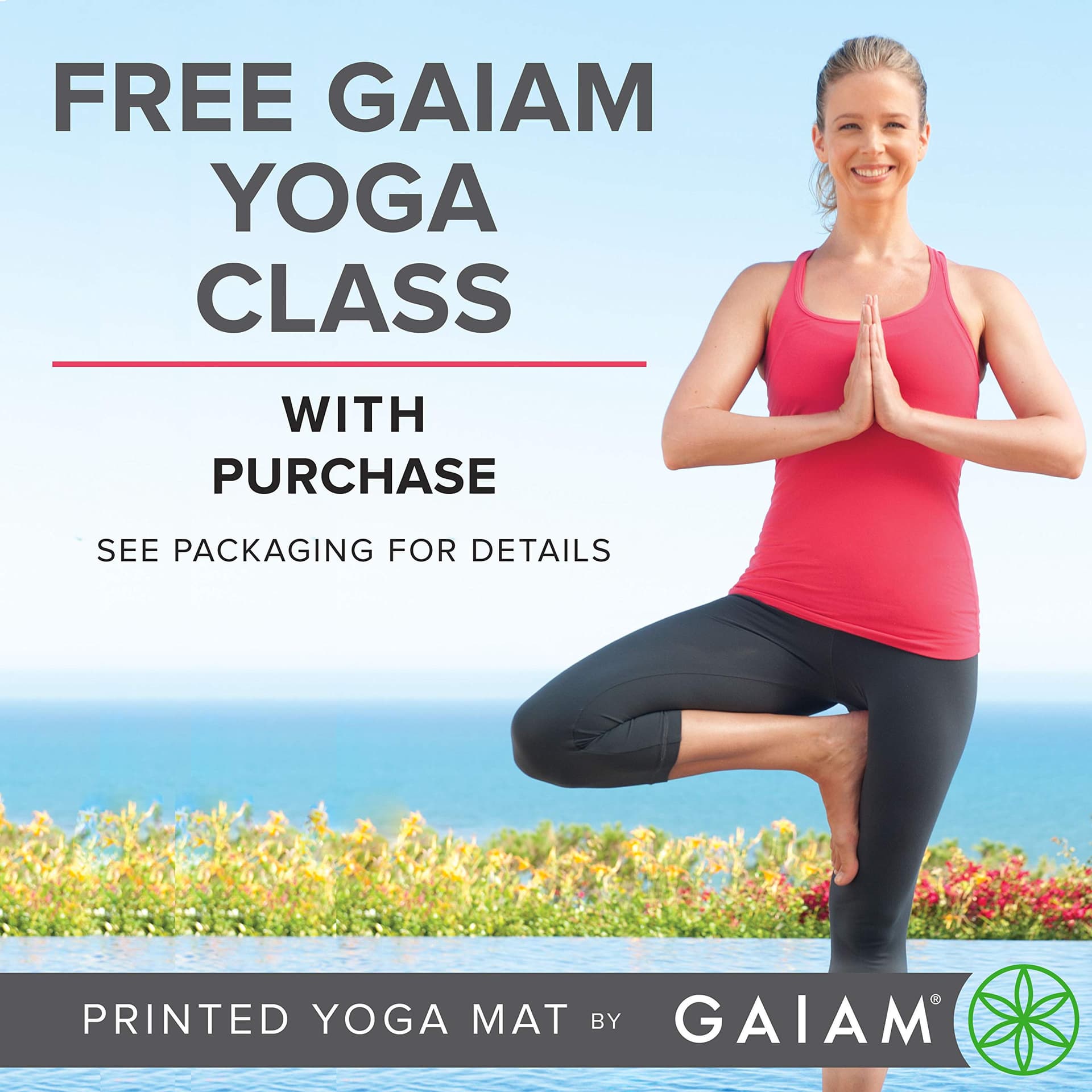 Gaiam Print Yoga Mat, Non Slip Exercise & Fitness Mat for All Types of Yoga, Pilates & Floor Exercises thumbnail 4