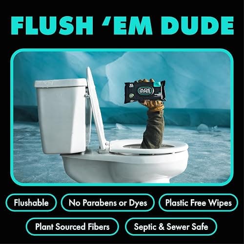 DUDE Wipes Flushable Wipes - 3 Pack, 144 Count - Mint Chill Extra-Large with Vitamin-E, Aloe, Eucalyptus & Tea Tree Oils - Septic and Sewer Safe thumbnail 3
