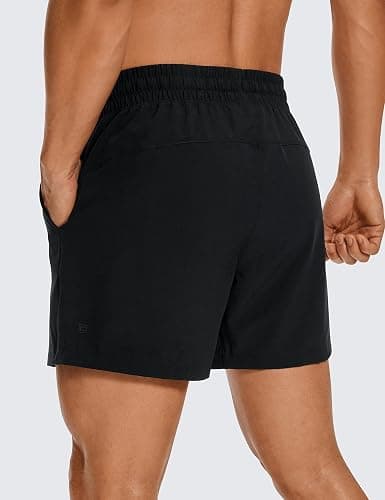 CRZ YOGA Men's Linerless Workout Shorts 5'' - Lightweight Quick Dry for Running Sports Athletic Gym with Pockets thumbnail 2