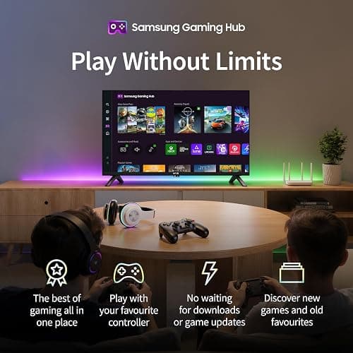 32" LED Smart TV - HD Ready, Samsung Tizen OS & Gaming Hub, Black | Apple AirPlay, Alexa & Bixby Voice Control, HDR, Bluetooth, WiFi, 3x HDMI - Perfect for Streaming, Gaming & Entertainment thumbnail 3
