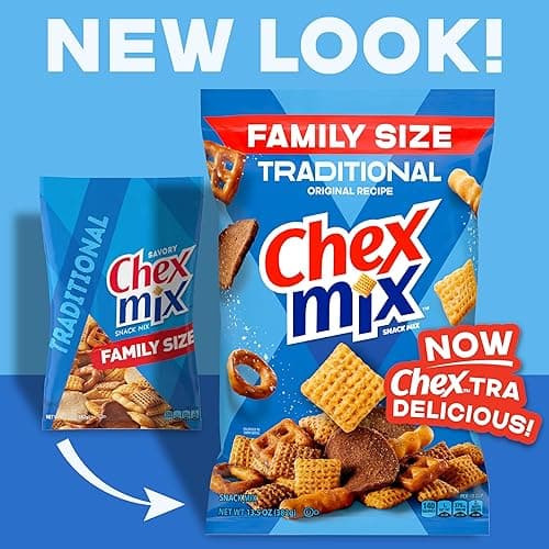 Chex Mix Traditional Original Recipe Snack Mix, Snacks, Family Size, 13.5 oz thumbnail 4
