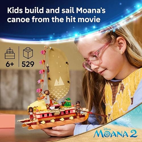 LEGO Disney Moana's Adventure Canoe Building Toy Set - Pretend Play Toy Boat for Kids, Girls & Boys, Ages 6+ - Disney Gift Idea for Fans of Moana - 43270 thumbnail 2