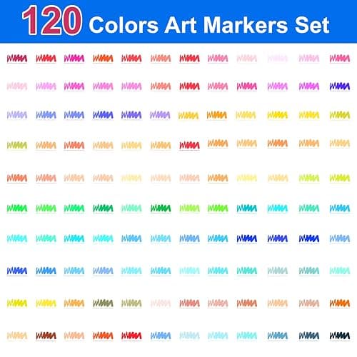 Halobios 120 Colors Dual Brush Marker Pens, Art Markers with Fine and Brush Tip Coloring Markers for Adults, Marker for Journaling Calligraphy Drawing Sketching Doodling Illustrating thumbnail 3