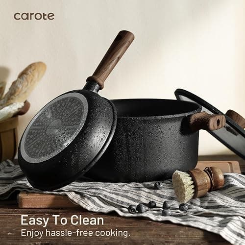 CAROTE Nonstick Pots and Pans, Induction Titanium Cookware Set 16pcs Kitchen Cooking Sets, Pot and Pan Non Stick w/Frying pan (PFOS, PFOA Free) thumbnail 4