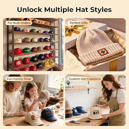 HTVRONT Auto Hat Press Machine - Hat Heat Press Machine with Precise Temp&Timer Control, A300 Hat Heat Press Machine for Caps with 2 Platens, Compatible with DTF Film, Embroidery Patches, Sublimation thumbnail 8