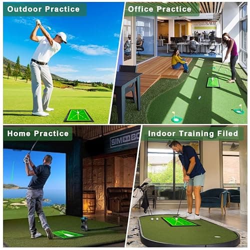 Golf Mat,Golf Chipping Game Mat, 6x6FT/6X4FT Golf Hitting Mat, Sticky Pro Playing Golf Game Practice Mat, Path Visual Feedback Golf Hitting Mat, Golf Mats Practice Outdoor and Indoor thumbnail 2