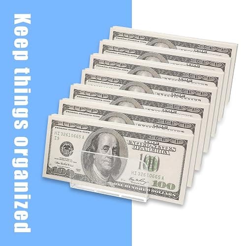 2pcs Mail Organizer Plastic Cash Tray, 7 Sections Acrylic Clear Plastic Mail Organizer, 6.6 x 3.3 inch Desk Divider Holder for Cash Envelope Mail Bill Card Makeup Palette thumbnail 5