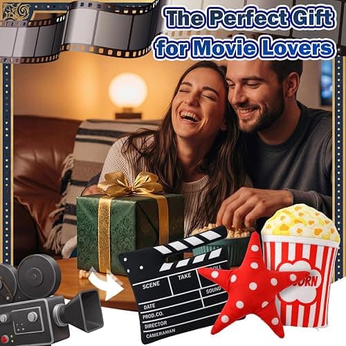 Tingjoo 3 Pcs Movie Night Throw Pillows 11 Inch Popcorn Star,Movie Night | Clapperboard Red Star Design for Couch Sofa, Movie Party Decorations, Film Lover Birthday Gift, Home Theater Accent Cushions thumbnail 6