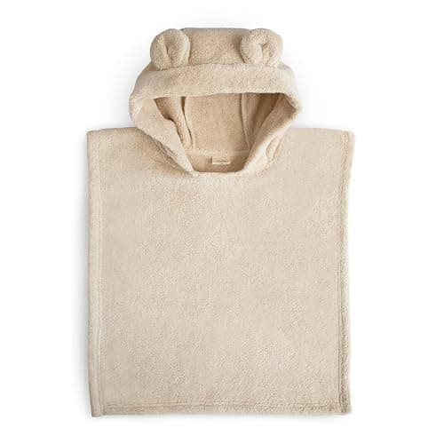 mushie Poncho Towel for Toddlers and Kids (Fog) | Organic Terry Cotton | Ages 1-3 Years - Fog - Image 1