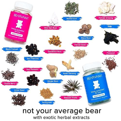 BEARVANA Top & Peach Support Combo Pack Multivitamin Gummies for Women | 9 Herbal Extract Vitamins Including Fenugreek, Maca & Fennel | Essential Gummy Vitamins | Berry Flavor | 2-Pack (120 Gummies) thumbnail 5