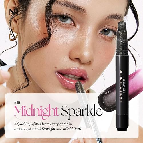 Nature Republic HONEY MELTING LIP GLITTER & PLUMPING (16 MIDNIGHT SPARKLE) SOFT LIP STICK Moisturizing Gloss, Volumizing formula, Color changing Sheer tint, Shine Glimmer Finish, Stocking Stuffers thumbnail 2
