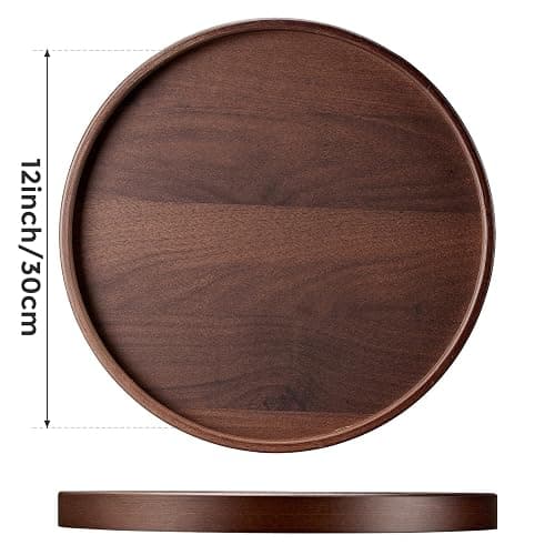 Round Bamboo Wooden Tray, 12 Inch thumbnail 3