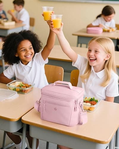 GLORIEROO Insulated Lunch Box Bag Women Girls - Waterproof Leakproof Lightweight Reusable Cooler for School Work Picnic - Back to School - Standard - Purple thumbnail 2
