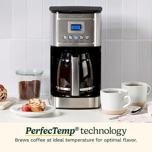 Cuisinart 14-Cup Coffee Maker, Programmable PerfecTemp Glass Carafe Coffee Machine with 1-4 Cup Setting, Brew Strength Control and Brew Pause, Stainless Steel, DCC-3200NAS thumbnail 3