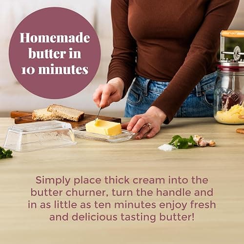 Kilner Vintage Glass Butter Churn; Delicious Homemade Butter in as Little as Ten Minutes; Large 34-Fluid Ounce Capacity Butter Churner, 1 EA thumbnail 7