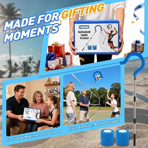 Adjustable Volleyball Spike Trainer with Question Mark Hook, Portable Lightweight Hitting Trainer for Serving, Spiking & Jump Training, Real-Ball Feel, Volleyball Gift for Beginners & Pros (No Ball) thumbnail 6