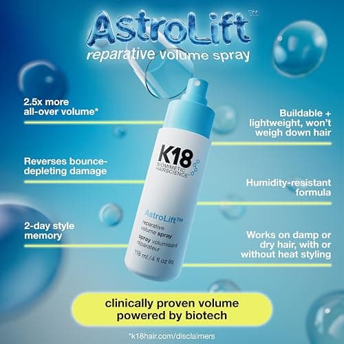 K18 AstroLift™ Reparative Volume Spray, 2-Day Hair Thickening + Hold For Thin, Fine, Fragile Hair, Non-Sticky, Non-Crunchy, Humidity-Resistant Volumizing Spray thumbnail 3