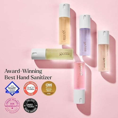gemi Hand Sanitizer + Serum™, Elysium, Kills 99% of Germs, K-beauty | Hydrating formula with centella, vitamin B5 & green tea, amber floral scent with vanilla & peony thumbnail 4