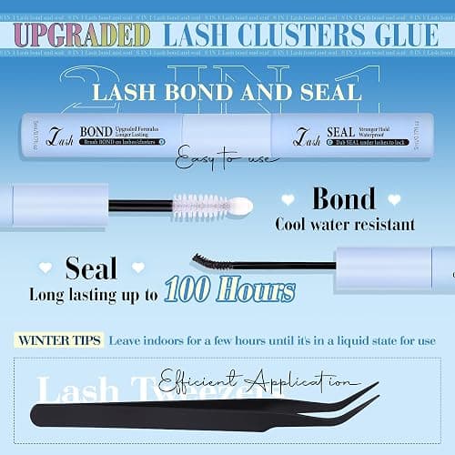 CORUSCATE Lash Clusters Kit with Bottom Lash Extension Kit Thick 160D+260D Cluster Eyelash Extensions Volume Individual Lashes 12-22mm Long Cluster Lashes Mega Dramatic Style with Lash Bond and Seal thumbnail 7