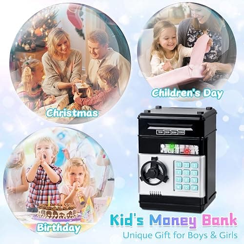 Refasy Piggy Bank Cash Coin Can ATM Bank Electronic Coin Money Bank for Kids Age 3-12, Money Savings Box Mini ATM Coin Bank Toys Gifts for 3 4 5 6 7 8 9 10 11 12 Year Old Boys Girls thumbnail 5