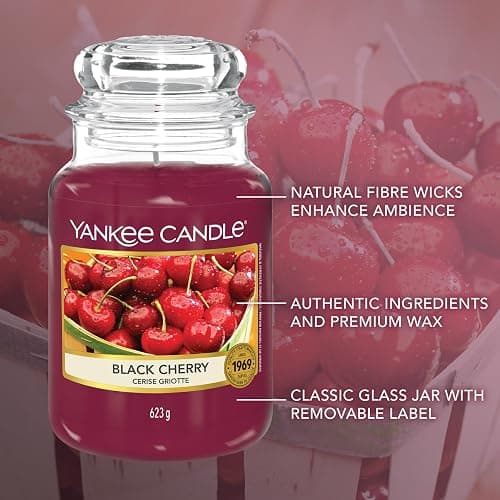 Yankee Candle Scented Candle | Black Cherry Large Jar | Long Burning Candles: up to 150 Hours | Perfect Gifts for Women thumbnail 6
