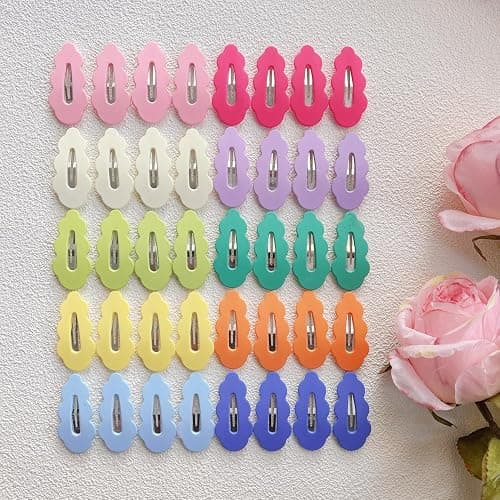 EleMirsa 40pcs Candy Colored Snap Hair Clips for Little Girl Non Slip Barrettes Hair Accessories for Baby Girl Teens Toddler Kids thumbnail 2