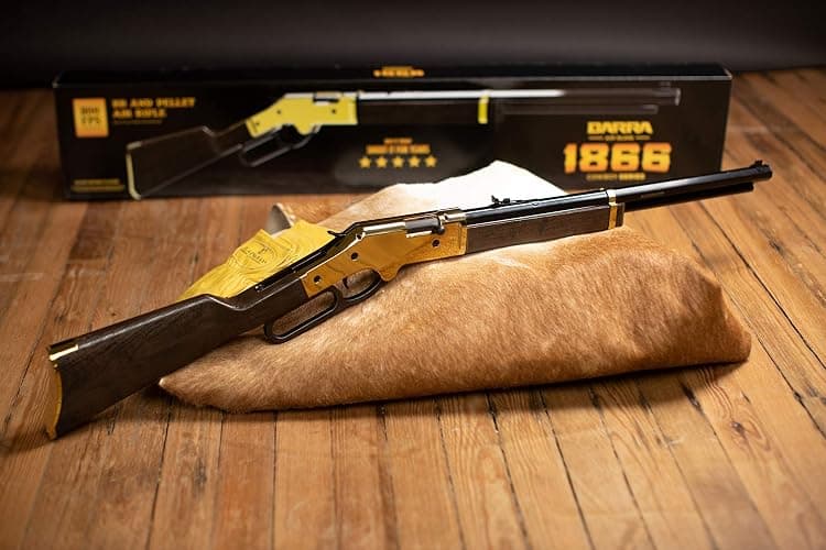 Barra Airguns 1866 Cowboy Series Lever Action Air Rifle - Multi Pump Powered - Shoots .177 Caliber Pellets and BBS, 800 FPS - Pellet Guns for Adults and Kids - Gold Air Rifle thumbnail 5