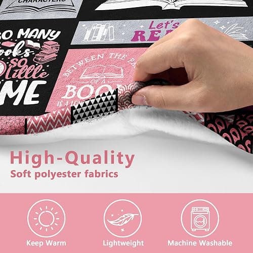 Stbyiz Book Lovers Gifts Blanket 60" x 50", Librarian Appreciation Gifts, Birthday Gift for Readers Women, Reading Blanket for Book Lovers/Nerds/Bookworm thumbnail 7