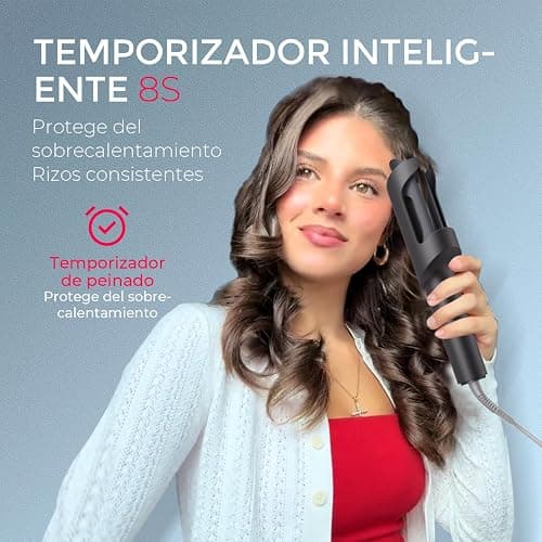 TYMO CURLPRO Rizador de Pelo Automático - Portátil Moldeador Tenacilla de Pelo Automatico de 32 mm, 160-210℃, Rizos Grandes Fácilmente, Plancha Pinzas Rizadora Cerámica, Antiquemaduras, Gris Metálico thumbnail 6