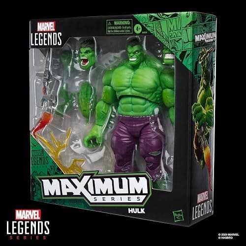 Marvel Legends Maximum Series Hulk, Deluxe Hulk Comics Collectible 6-Inch Scale Action Figure with Incredible Articulation and Smashing Accessories thumbnail 3