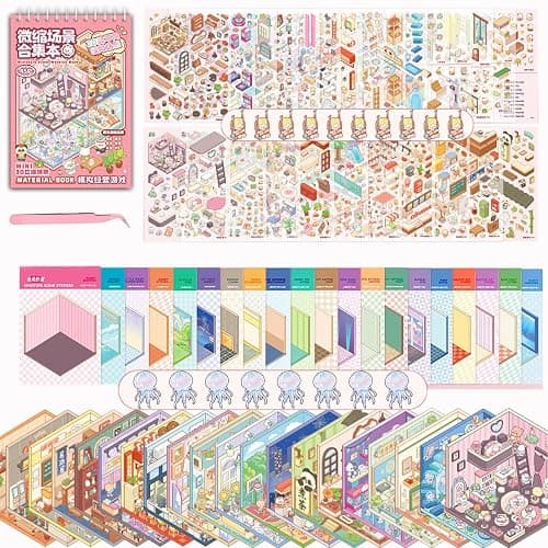 DIY 3D House Stickers,20 Sets Fun DIY Stickers Scene for Kids Adults Cute Make Your Own Cartoon Animal Scene for Gifts, Relief Stress Pass The Time-Fun Haven - Image 1