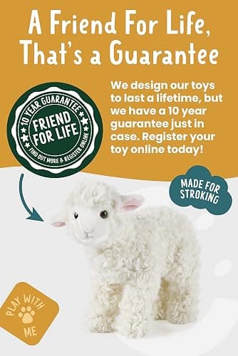 Living Nature Lamb Stuffed Animal | Fluffy Farm Animal | Soft Toy Gift for Kids | 12 Inches thumbnail 6