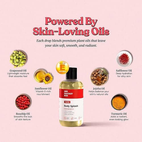 Her Fantasy Box | Body Splash Hydrating Body Oil (Yummy) - Moisturizing, Non-Greasy Formula for Soft, Smooth Skin - All-Natural, Lightweight & Nourishing thumbnail 4