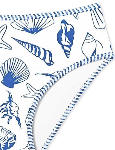 TyeSmo Girls Swimsuit Two Piece Halter Bikini Contrast Trim Girl Bathing Suit Backless Printed Swimwear with Chest Pad 7-14Y thumbnail 7