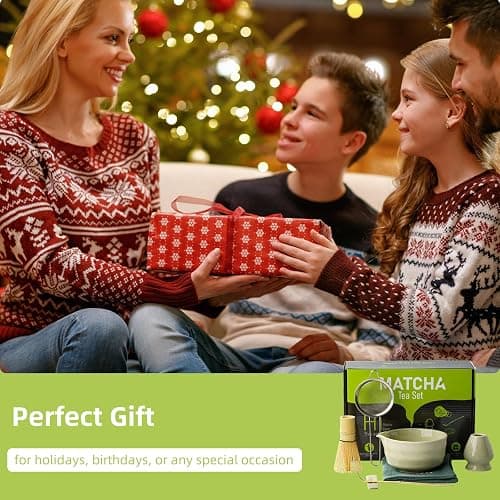 SOOCVWOLF 7 Pcs Matcha Whisk Set, Ceramic Matcha Kit for Tea Ceremony, Matcha Whisk and Bowl, Matcha Tea Set for Making Latte Drinks, Gift for Matcha Lover and Starters(Green) thumbnail 8