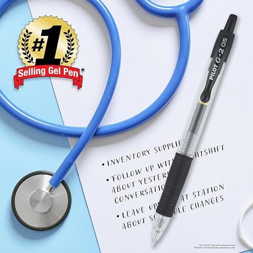 Pilot G2 Premium Gel Roller Pens, Extra Fine Point 0.5 mm, Gel Pens Black Ink, Pack of 12 - Ideal for School, Journaling & Office Writing thumbnail 10