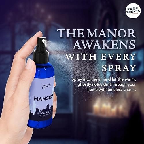 Park Scents Mansion Fragrance Room Spray – Theme Park Scented Air Freshener Spray with Peony, Violet, Plum, Leather, Patchouli, Aged Wood, Amber, Musk, Vanilla – Friend Birthday Gifts for Women (4oz) thumbnail 4