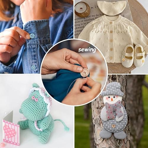 Tnstk Resin Buttons 2 and 4 Holes Assorted for Sewing Crafts DIY Projects Multiform thumbnail 5