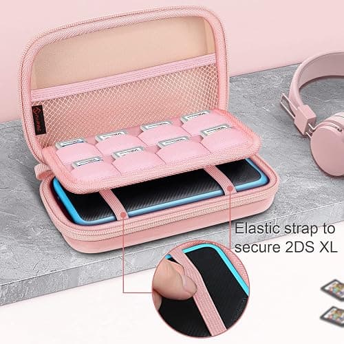 FINTIE Etui pour Nintendo 2DS XL / 3DS & XL & LL - Housse Rangement Anti-Choc Sac de Transport avec Porte-Cartes de Jeu et Dragonne, thumbnail 5