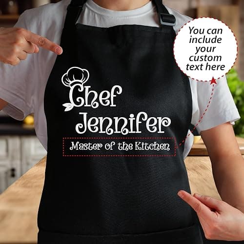 7th Hill Custom Aprons for Women and Men, Personalized Chef Apron, Personalized Kitchen Apron with Pockets, Grilling & Cooking Aprons, Delantales de Cocina para Mujer, Gifts for Chefs thumbnail 9