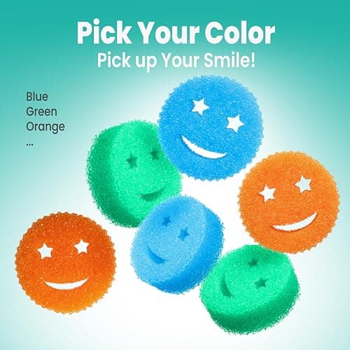 HELIME Scrub Sponge Dish Scrubber, Non Scratch Multipurpose Sponges, Temperature Controlled Dual Sided Cleaning Pads, Durable BPA Free and Odor Resistant Polymer Foam, Safe for Kitchen, Bathroom thumbnail 7