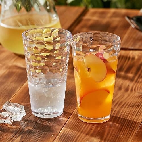 Amazing Abby - Iceberg - 24-Ounce Plastic Tumblers (Set of 8), Plastic Drinking Glasses, All-Clear High-Balls, Reusable Cups, Stackable, BPA-Free, Shatter-Proof, Dishwasher-Safe thumbnail 5