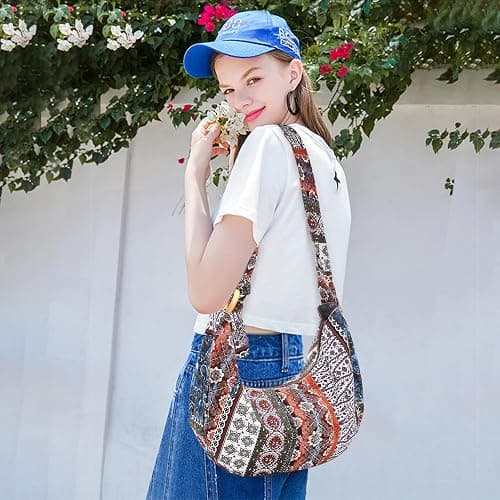 PORRASSO Crossbody Bag Hippie Shoulder Bag Women Sling Bag Handmade Messenger thumbnail 2