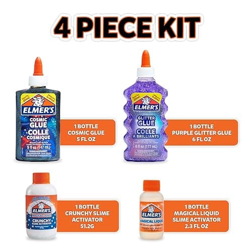 Elmer’s Eclipse Slime Kit, Slime Supplies Includes Cosmic Glue, Purple Glitter Glue, Original and Crunchy Slime Activators, 4 Count thumbnail 4